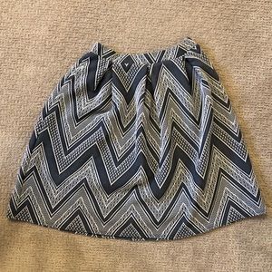 Joe B | Box Pleated Chevron Printed Skirt, Small